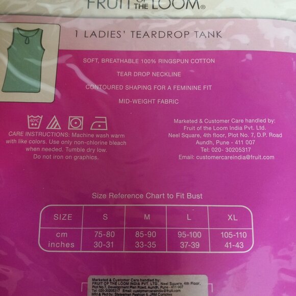Fruit Of The Loom M Tank Top Ladies Teardrop 100% Combed Cotton Brown NEW - Picture 5 of 5
